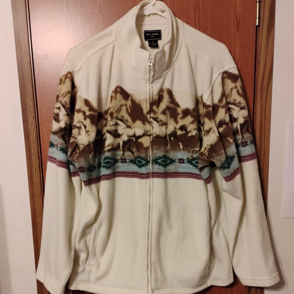 Bit & Bridle XL fleece jacket with pockets; has that warm & toasty feeling